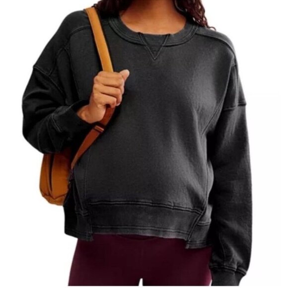 NWT Free People Movement x Hatch Intercept Pullover Small Black Top Sweatshirt - Picture 1 of 13